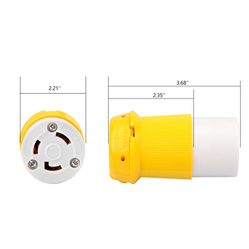 Load image into Gallery viewer, RVGUARD Industrial Grade 30 Amp 125V Locking Plug, NEMA L5-30R, 2P, 3W Locking Female Plug Connector, Grounding 3750 Watts Generator Rating ETL
