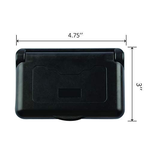 Load image into Gallery viewer, RVGUARD RV Spring-Loaded Weatherproof Receptacle Cover in Black (Receptacle Included)
