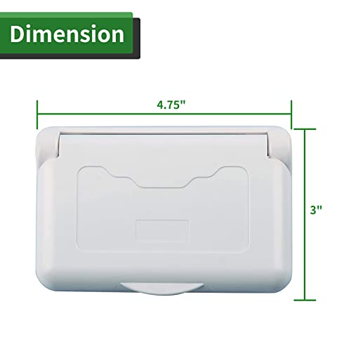 Load image into Gallery viewer, RVGUARD RV Spring-Loaded Weatherproof Receptacle Cover in White (Receptacle Included)
