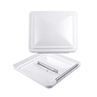 RVGUARD RV Roof Vent Cover 14 Inches, Universal Replacement Vent Lid White (2 Pack), Compatible with Ventline (pre 2008) & Elixir Vents (since 1994)