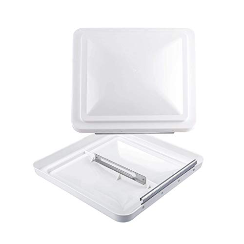 RVGUARD RV Roof Vent Cover 14 Inches, Universal Replacement Vent Lid White (2 Pack), Compatible with Ventline (pre 2008) & Elixir Vents (since 1994)