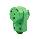 RVGUARD NEMA TT-30R RV Replacement Female Plug 125V 30 Amp with Disconnect Handle, Green