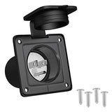 RVGUARD NEMA 5-15, Black 15 Amp Flanged Inlet 125V, Shore Power Inlet Receptacle with Waterproof Cover, 2 Pole 3-Wire, Straight Blade（Black ETL Approved)
