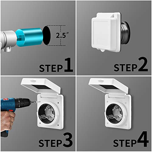 Load image into Gallery viewer, RVGUARD 50 Amp 125/250V Marine Power Inlet Male Inlet Power Socket for Trailer, Boat, RV Power Inlet, White
