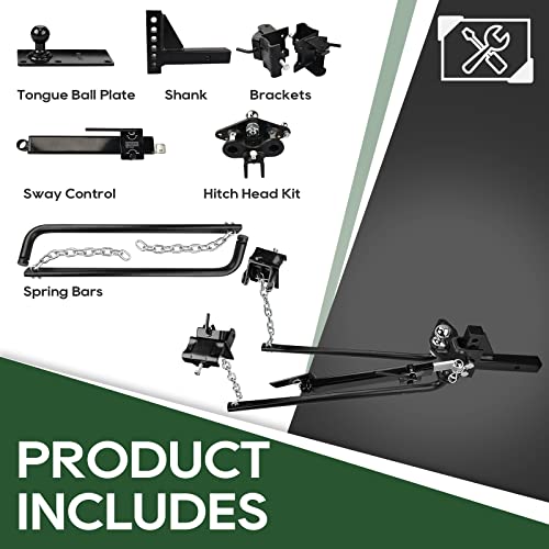 Load image into Gallery viewer, RVGUARD 800lb Weight Distribution Hitch Kit, with Sway Control, 2 Inch Shank, 2-5/16 Inch Ball
