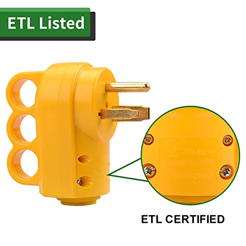 RVGUARD NEMA 6-30P/6-50P Plug, 30/50 Amp 250 Volt Male Plug, 6-30P/6-50P Welder Replacement Plug, ETL Listed