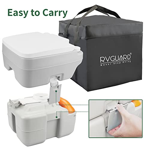 Load image into Gallery viewer, RVGUARD Portable Toilet, Portable Outdoor Camping and Traveling Toilet, 5.3 Gallon Waste Tank with Level Indicator, Come with Carry Bag and Wash Sprayer, for Camping, RV, Yacht and Truck Driver Use
