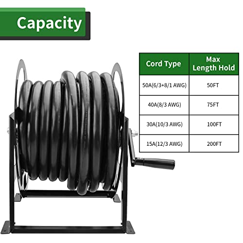 RVGUARD RV Power Cord Reel, Heavy Duty Power Cord Storage Reel