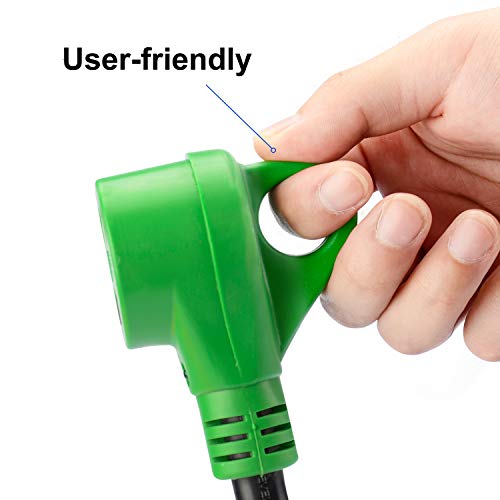 Load image into Gallery viewer, RVGUARD RV Y Adapter Cord with Handle 30 Amp TT-30 Male Plug to Two 30 Amp TT-30 Female, Green
