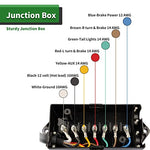 RVGUARD 7 Way 8 Foot Trailer Cord with 7 Gang Junction Box Kit,Include 12V Breakaway Switch and Plug Holder, Trailer Connector Cable Wiring Harness with Waterproof Junction Box