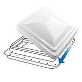 RVGUARD RV Roof Vent Cover 14 Inches, Universal Replacement Vent Lid White (2 Pack), Compatible with Ventline (pre 2008) & Elixir Vents (since 1994)