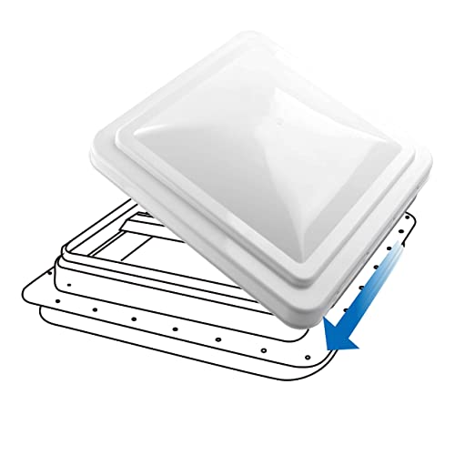 Load image into Gallery viewer, RVGUARD RV Roof Vent Cover 14 Inches, Universal Replacement Vent Lid White (2 Pack), Compatible with Ventline (pre 2008) &amp; Elixir Vents (since 1994)
