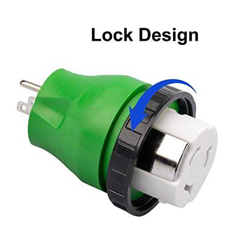 Load image into Gallery viewer, RVGUARD 3 Prong 15 Amp to 50 Amp RV Adapter Plug with Locking Connector, 5-15P to SS2-50R Locking Connector
