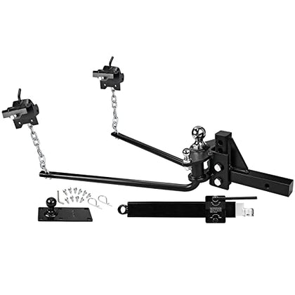RVGUARD 800lb Weight Distribution Hitch Kit, with Sway Control, 2 Inch Shank, 2-5/16 Inch Ball