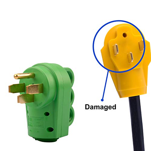 Load image into Gallery viewer, RVGUARD NEMA 14-50P RV Replacement Male Plug, 125/250V 50 Amp with Disconnect Handle, Green
