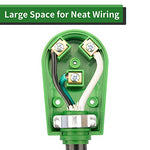 RVGUARD NEMA TT-30R RV Replacement Male Plug 125V 30 Amp with Disconnect Handle, Green