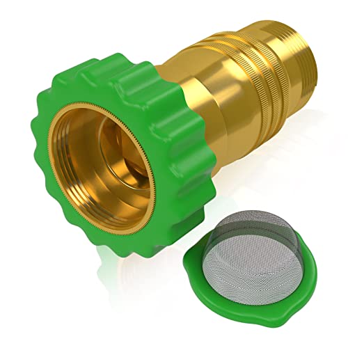 RVGUARD Inline RV Water Pressure Regulator, Brass Lead-Free Water Pressure Reducer with a Inlet Screen Filter for RV, Camper, Travel Trailer