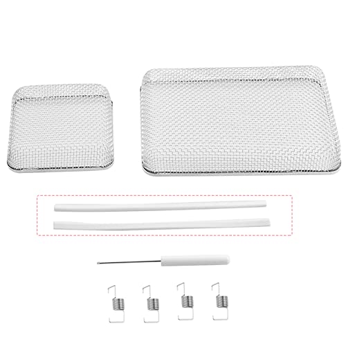 RVGUARD RV Flying Insect Screen for RV Water Heater Vent Cover Protects from Insects Stainless Steel Mesh with Installation Tool and Silicone Rubber 2 Pack(4.5 x 4.5 x 1.3 Inch)(8.5 x 6 x 1.3 Inch)