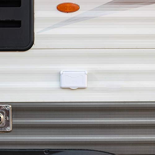 Load image into Gallery viewer, RVGUARD RV Spring-Loaded Weatherproof Receptacle Cover in White (Receptacle Included)
