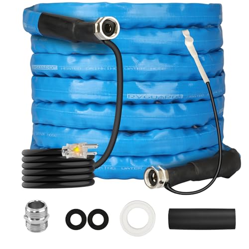 RVGUARD Heated Water Hose 25FT for RV, -20 ℉ Freeze Protection Heated Drinking Water Hose with Energy-Saving Thermostat, Lead and BPA Free for RV/Home/Garden