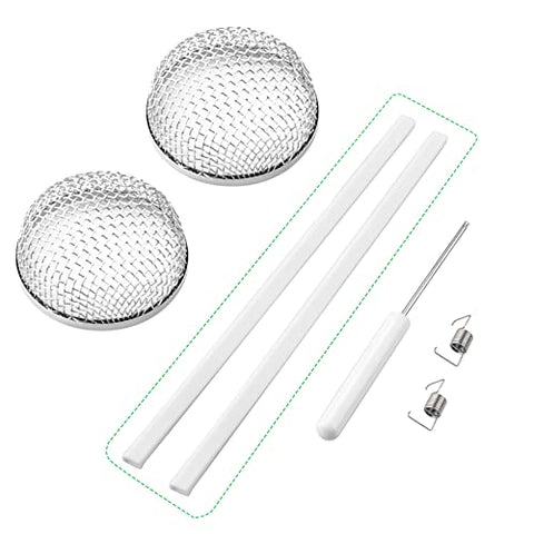 RVGUARD RV Flying Insect Screen, RV Furnace Vent Cover Bug Screen 2 Pack 2.8 x 1.3 Inch Stainless Steel Mesh with Installation Tool and Silicone Rubber