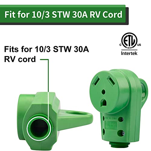 Load image into Gallery viewer, RVGUARD NEMA TT-30R RV Replacement Female Plug 125V 30 Amp with Disconnect Handle, Green
