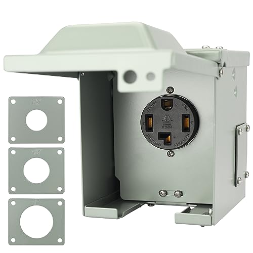 Load image into Gallery viewer, 30Amp Power Outlet Box,125/250Volt NEMA 14-30R Receptacle Weatherproof Outdoor Electrical Panel, ETL Listed for Electric Vehicles, RV,Electric Dryers
