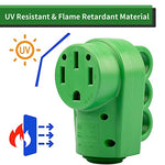 RVGUARD NEMA 14-50R RV Replacement Female Plug, 125/250V 50 Amp with Disconnect Handle, Green
