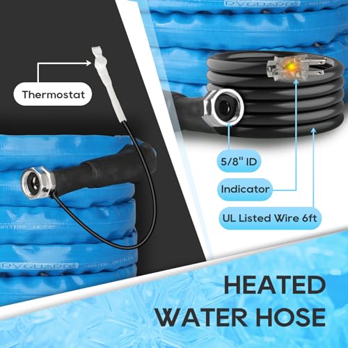 Load image into Gallery viewer, RVGUARD Heated Water Hose 25FT for RV, -20 ℉ Freeze Protection Heated Drinking Water Hose with Energy-Saving Thermostat, Lead and BPA Free for RV/Home/Garden
