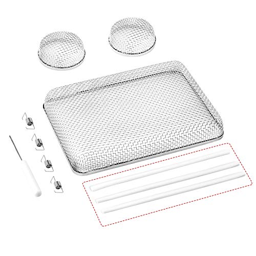 RVGUARD RV Flying Insect Screen, Stainless Steel Mesh RV Furnace Vent Cover with Installation Tool and Silicone Rubber, 2.8 x 1.3 Inch for Furnace Fitting, 8.5 x 6 x 1.3 Inch for Water Heater