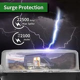 RVGUARD RV Surge Protector 30 Amp, 2100 Joules Surge Protection with Weatherproof Cover, All-in-one Circuit Analyzer with LED Indicator, Designed for RV, Camper, Travel Trailer，ETL Listed
