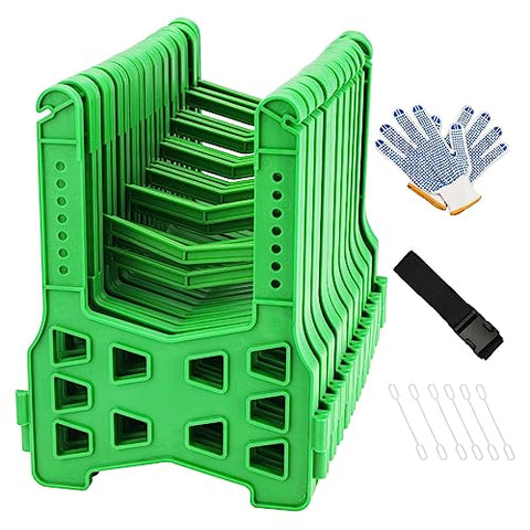 RVGUARD 10-Foot RV Sewer Hose Support Attractive Green with Adjustable Accordion Style for Dumping Fastly and Thoroughly, with Working Gloves, Elastic Anchor Bands and a Convenient Carry Strap