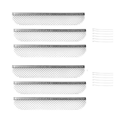 RVGUARD RV Flying Insect Screen Bug Screen for Dometic Fridges 8.1 x 1.5 Inch 6 Pack Stainless Steel Mesh Fridge Vent Cover Replacement with Zip Ties