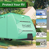 RVGUARD Travel Trailer Cover, 500D Oxford Cover fits for 24' - 27' RV, Upgrade UV Resistant Oxford Fabric, Quick Side Door Access, Come with Maintenance Accessory and Storage Bag