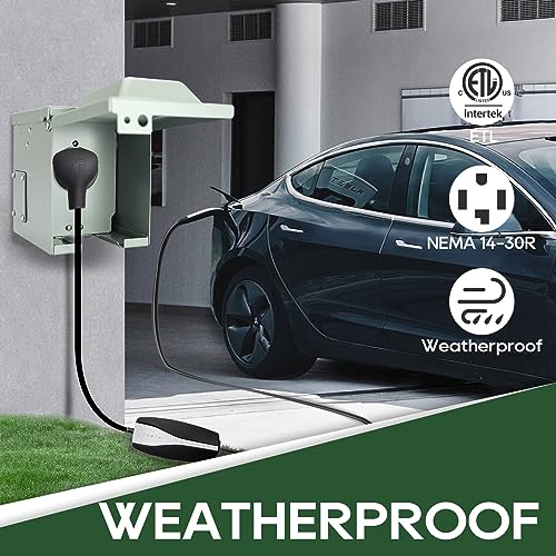 Load image into Gallery viewer, 30Amp Power Outlet Box,125/250Volt NEMA 14-30R Receptacle Weatherproof Outdoor Electrical Panel, ETL Listed for Electric Vehicles, RV,Electric Dryers
