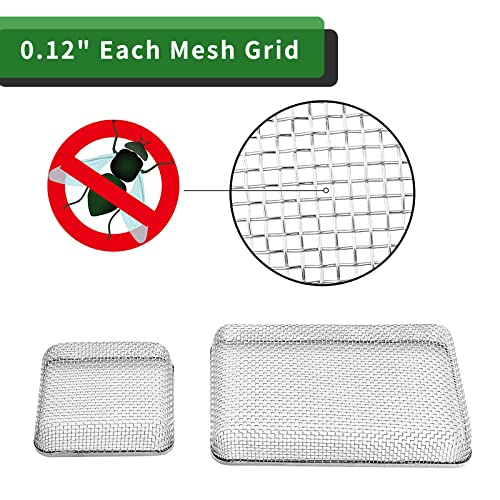 Load image into Gallery viewer, RVGUARD RV Flying Insect Screen for RV Water Heater Vent Cover Protects from Insects Stainless Steel Mesh with Installation Tool and Silicone Rubber 2 Pack(4.5 x 4.5 x 1.3 Inch)(8.5 x 6 x 1.3 Inch)
