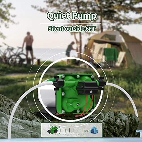 Load image into Gallery viewer, RVGUARD Fresh Water Pump, 12V DC Self Priming Diaphragm Water Pump, 5.5 GPM with Strainer Filter, Adapters, for RV, Yacht, Garden, Camper
