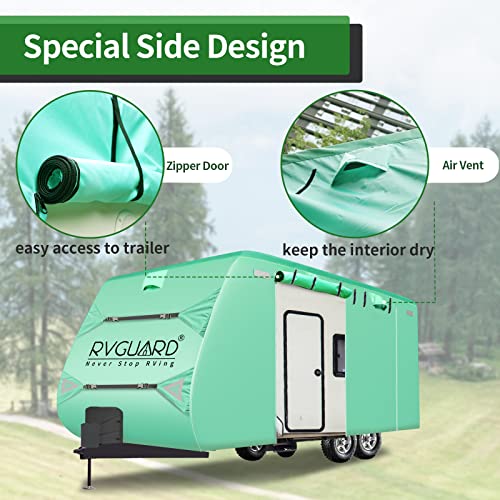 Load image into Gallery viewer, RVGUARD Travel Trailer Cover, 500D Oxford Cover fits for 24&#39; - 27&#39; RV, Upgrade UV Resistant Oxford Fabric, Quick Side Door Access, Come with Maintenance Accessory and Storage Bag
