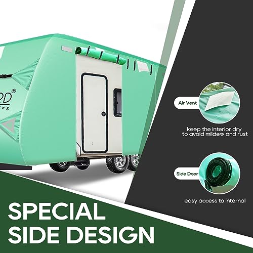 Load image into Gallery viewer, RVGUARD Travel Trailer Cover, 300D Oxford Cover fits for 20&#39; - 22&#39; RV, Upgrade UV Resistant Oxford Fabric, Quick Side Door Access, Come with Maintenance Accessory and Storage Bag
