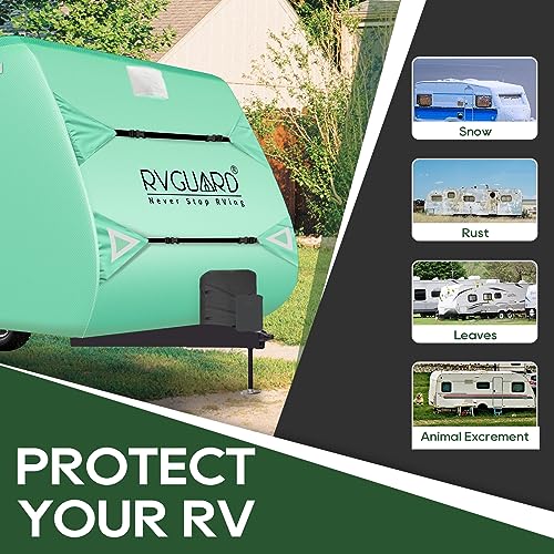 Load image into Gallery viewer, RVGUARD Travel Trailer Cover, 300D Oxford Cover fits for 18&#39; - 20&#39; RV, Upgrade UV Resistant Oxford Fabric, Quick Side Door Access, Come with Maintenance Accessory and Storage Bag
