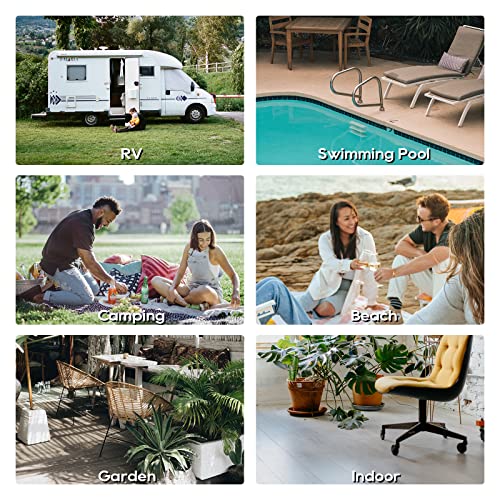 Load image into Gallery viewer, RVGUARD RV Outdoor Rugs, Reversible Patio Mat 5 x 8 Feet, Waterproof Camping Rugs for Indoor/Outdoor, Patio, RV, Picnic, Beach, Backyard, Deck-Campers Gonna Camp（Green）
