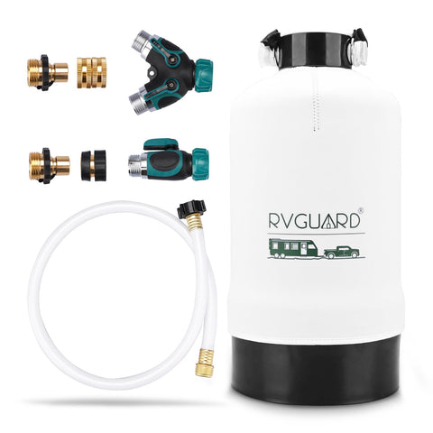RVGUARD 16,000 Grains Portable Water Softener for RV, Reduces Hardness & Minerals & Improve Water Quality, Protects Water Systems from Hard Water Damage