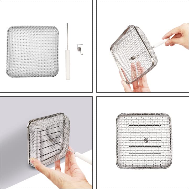 Load image into Gallery viewer, RVGUARD RV Flying Insect Screen for RV Water Heater Vent Cover Protects from Insects Stainless Steel Mesh with Installation Tool and Silicone Rubber 2 Pack(4.5 x 4.5 x 1.3 Inch)(8.5 x 6 x 1.3 Inch)
