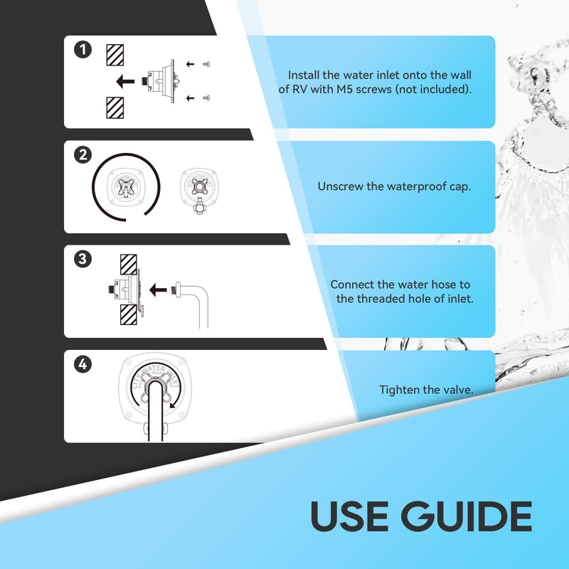 Load image into Gallery viewer, RVGUARD RV City Water Inlet with Regulator, Chrome Wall Mount Water Fill Inlet Built-in Check Valve, for Camper, Trailer, Marine
