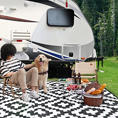 RVGUARD Outdoor Rugs, Reversible Patio Mat 9 x 18 ft, Waterproof Camping  Rugs for Indoor/Outdoor, Patio, RV, Picnic, Beach, Backyard, Deck, Gray 