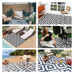 RVGUARD Outdoor Rugs, Reversible Patio Mat 5 x 8 Feet, Waterproof Camping Rugs for Indoor/Outdoor, Patio, RV, Picnic, Beach, Backyard, Deck, Black & White
