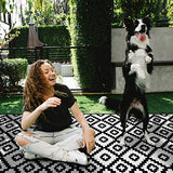 RVGUARD Outdoor Rugs, Reversible Patio Mat 6 x 9 Feet, Waterproof Camping Rugs for Indoor/Outdoor, Patio, RV, Picnic, Beach, Backyard, Deck, Black & White