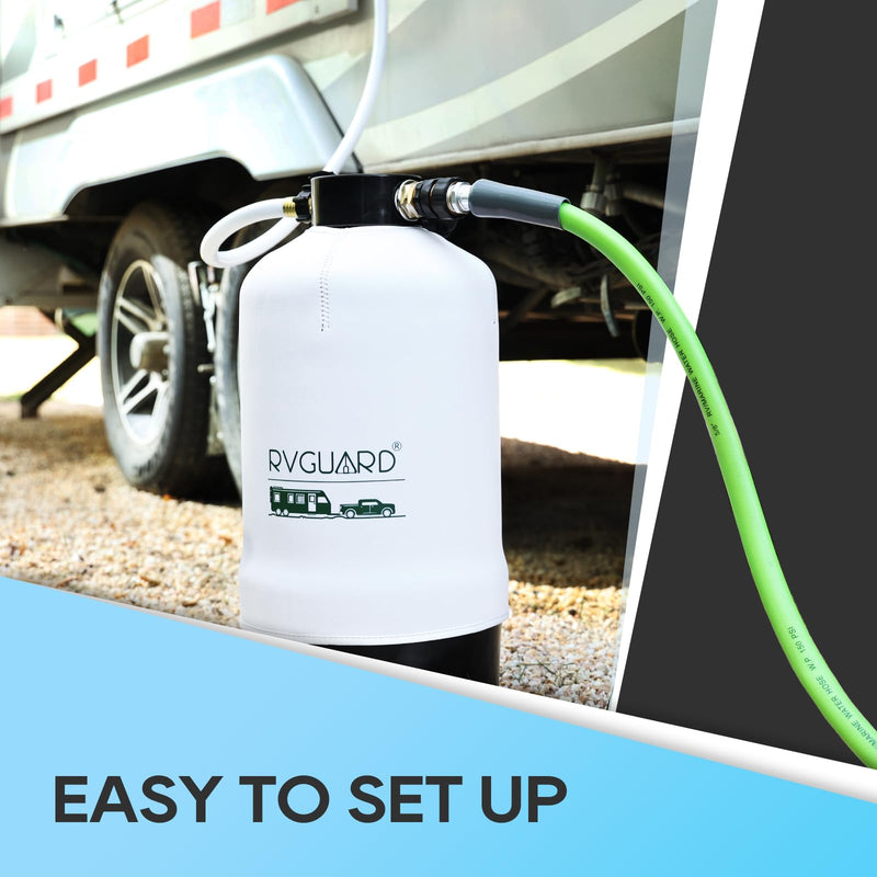 Load image into Gallery viewer, RVGUARD 16,000 Grains Portable Water Softener for RV, Reduces Hardness &amp; Minerals &amp; Improve Water Quality, Protects Water Systems from Hard Water Damage
