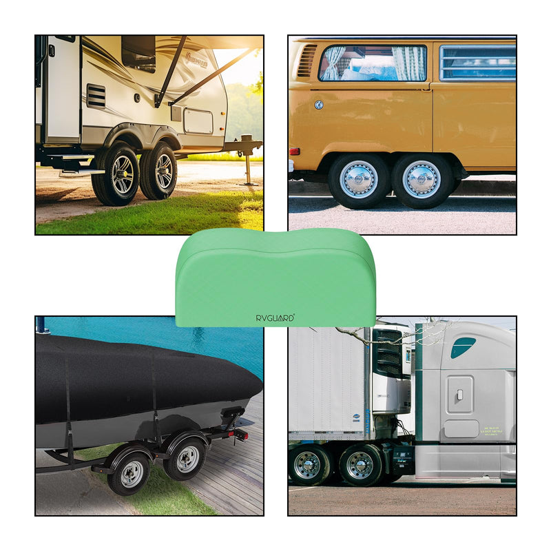 Load image into Gallery viewer, RVGUARD RV Tire Covers, 2 Packs Dual Axle RV Tire Covers, Fits 27&quot;-30&quot; Dia Tires, 500D Oxford Waterproof &amp; Anti-UV RV Wheel Covers for RV, Trailer, Camper(Green)
