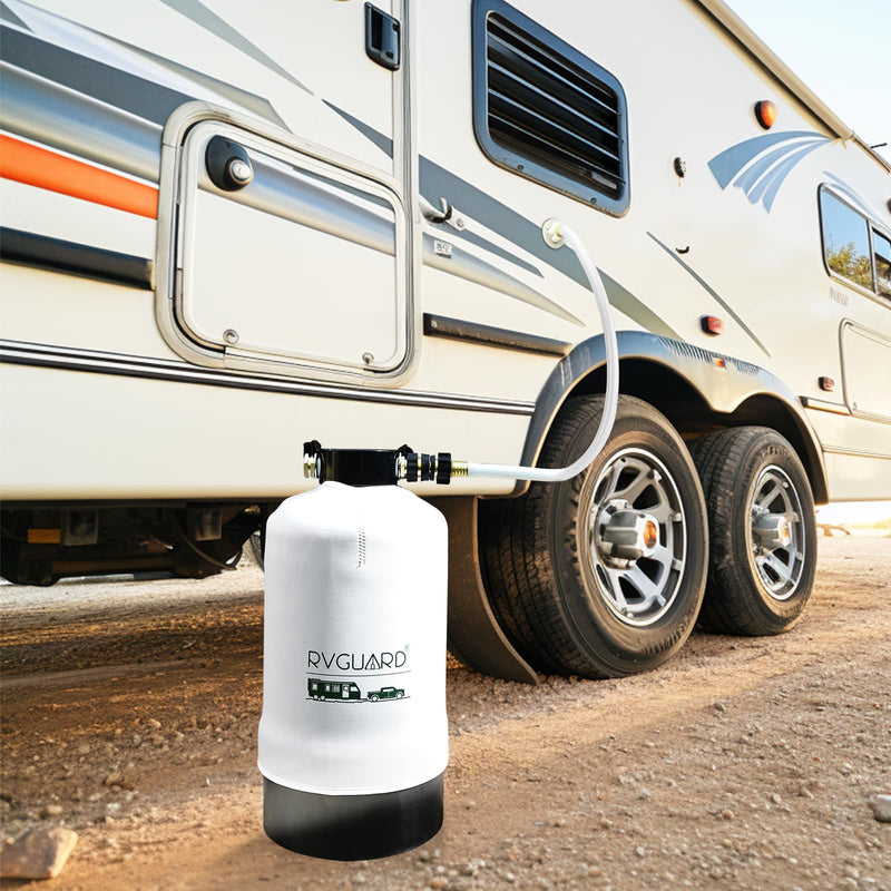 Load image into Gallery viewer, RVGUARD 16,000 Grains Portable Water Softener for RV, Reduces Hardness &amp; Minerals &amp; Improve Water Quality, Protects Water Systems from Hard Water Damage
